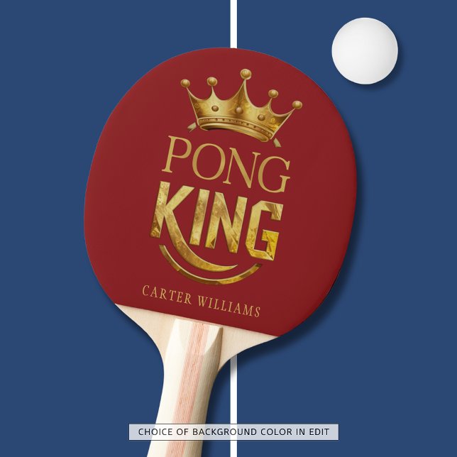 Ping Pong King Gold Crown Personalised Custom Ping Pong Paddle (Creator Uploaded)