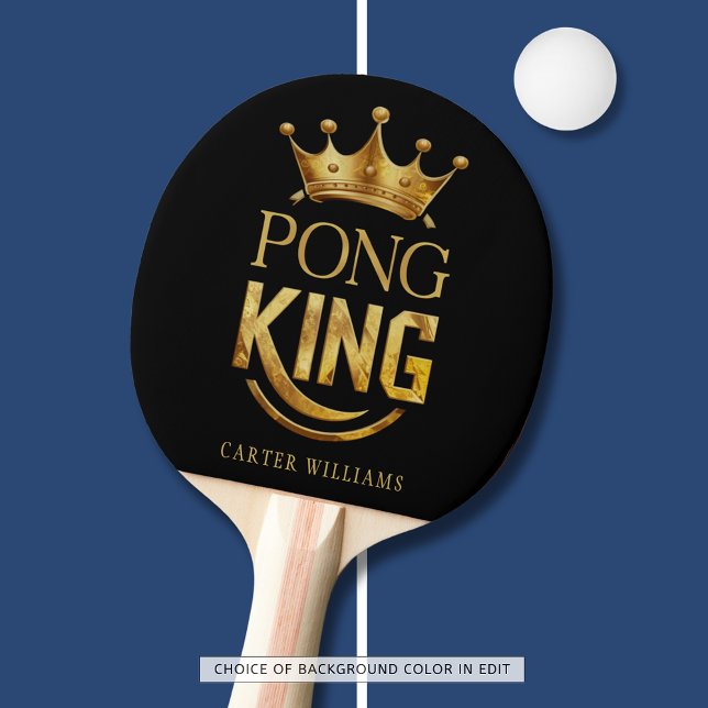 Ping Pong King Gold Crown Personalised Ping Pong Paddle (Creator Uploaded)