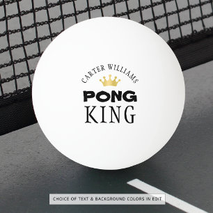 PING PONG KING Gold Crown Personalized Ping Pong Ball