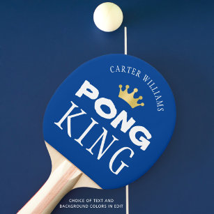 PING PONG KING Personalised Editable Black Ping Pong Paddle
