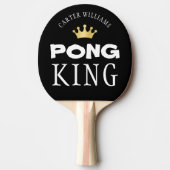 PING PONG KING Personalised Editable Black Ping Pong Paddle (Front)