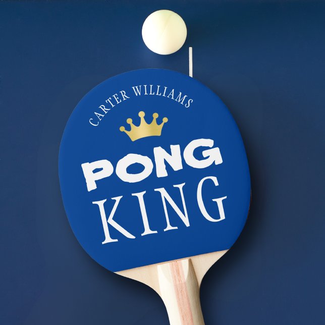 PING PONG KING Personalised Editable Blue Paddle (Creator Uploaded)