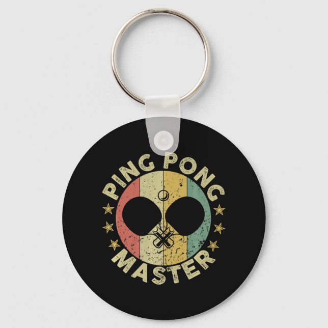 Ping Pong Master Champion Table Tennis Coach Paddl Key Ring (Front)
