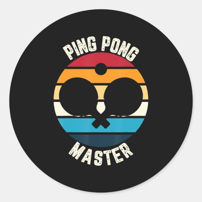 Ping Pong Master Table Tennis  Classic Round Sticker (Front)