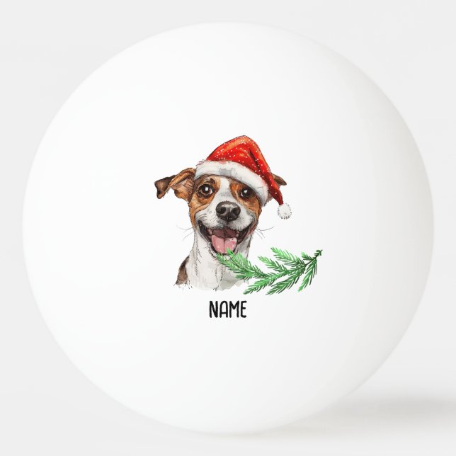 Ping pong Merry Christmas with Santa Dog  Ping Pong Ball (Front)