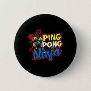 Ping Pong Ninja Design Table Tennis   6 Cm Round Badge