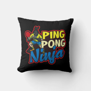 Ping Pong Ninja Design Table Tennis   Cushion
