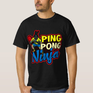 Ping Pong Ninja Design Table Tennis   T-Shirt