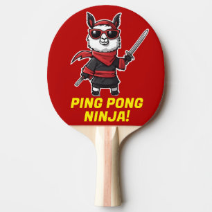 Ping Pong Ninja Funny Llama Camo Cool Sports Red Paddle