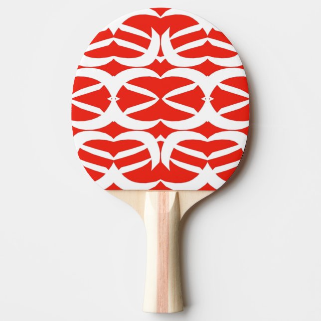Ping Pong Paddle, An elegant red & white design  Paddle (Front)