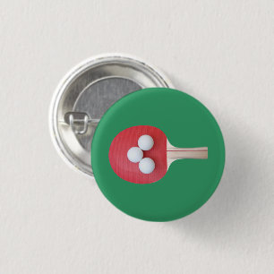 Ping Pong Paddle and Balls 3 Cm Round Badge