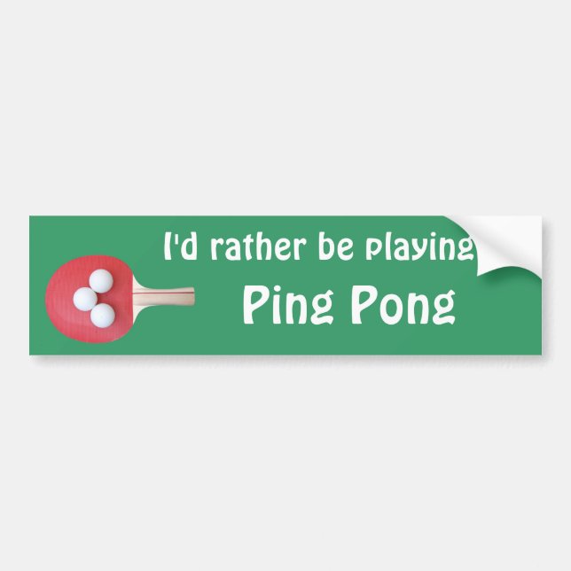 Ping Pong Paddle and Balls Bumper Sticker (Front)