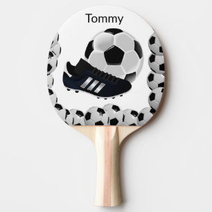 Ping Pong Paddle Black White Soccer Sports