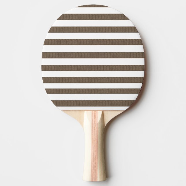 Ping Pong Paddle Brown & White Stripe (Front)