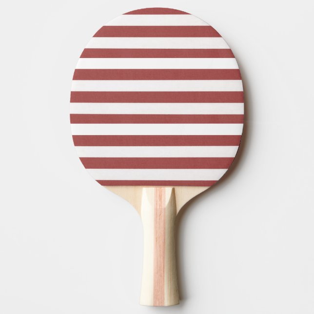 Ping Pong Paddle Burgundy & White Stripe (Front)