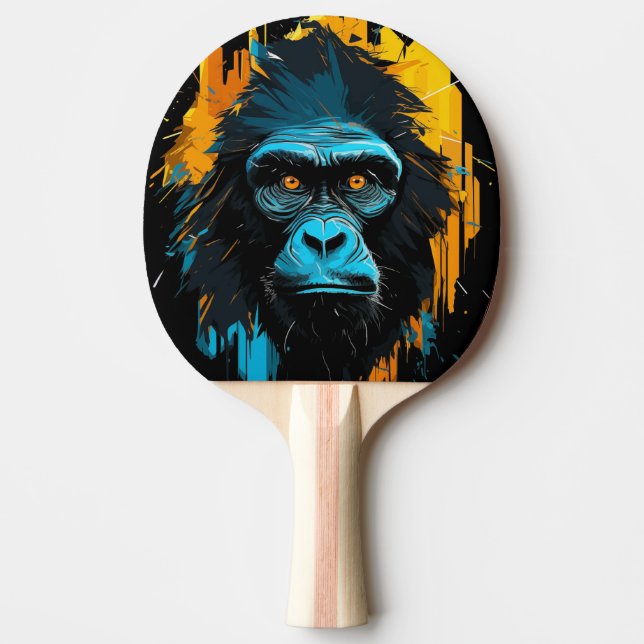 Ping Pong Paddle Gorilla Face Drawing (Front)
