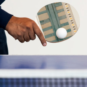 Ping Pong Paddle Green & Beige 