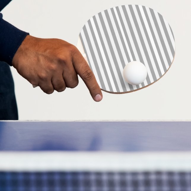Ping Pong Paddle Grey & White Stripe (Insitu)
