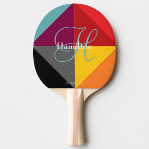 Ping-Pong Paddle - HAMbyWG - Colourful Geometric