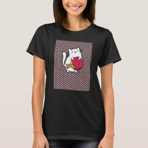 Ping Pong Paddle Ladies Cat Table Tennis Player Ca T-Shirt