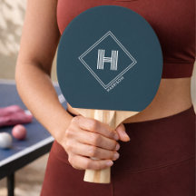 Ping Pong Paddle | Modern Geometric Monogram