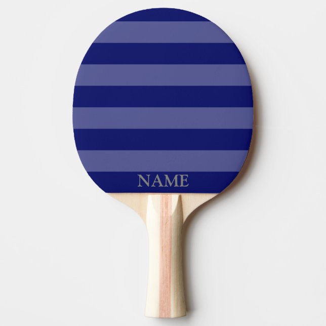 Ping Pong Paddle Navy Blue Grey Stripe Pattern (Front)