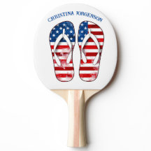 Ping Pong Paddle - Patriotic Flip Flop Design