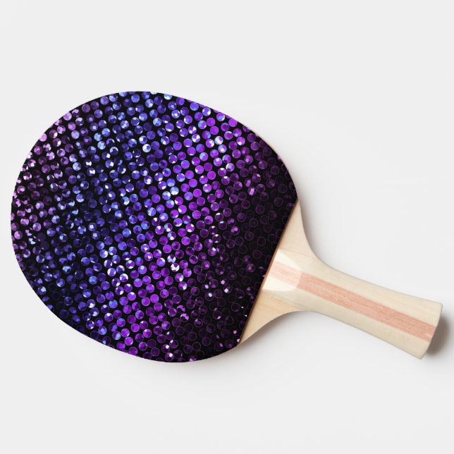 Ping Pong Paddle Purple Crystal Bling Strass (Side)