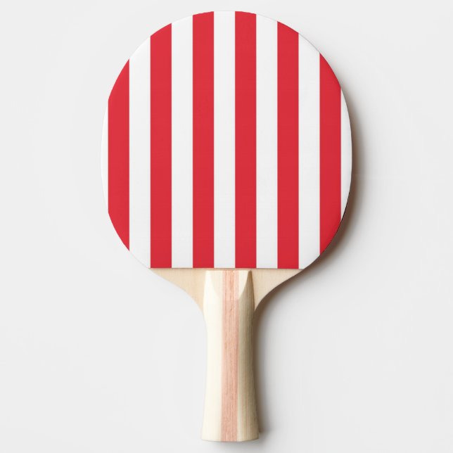 Ping Pong Paddle Red & White Stripe (Front)