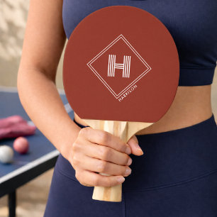Ping Pong Paddle   Stylish Geometric Monogrammed
