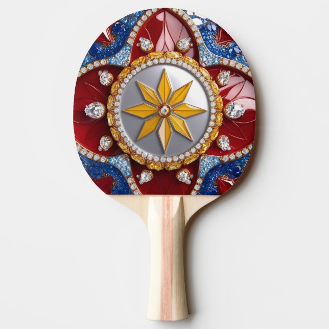 Ping pong paddle with Colombian Colours (Back)