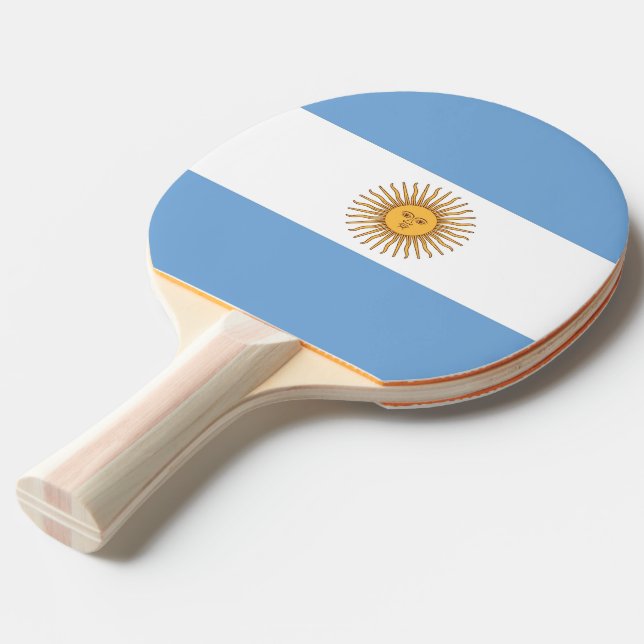 Ping pong paddle with Flag of Argentina (Front Angle)