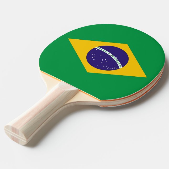 Ping pong paddle with Flag of Brazil (Front Angle)