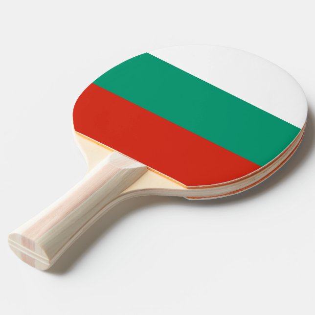 Ping pong paddle with Flag of Bulgaria (Front Angle)