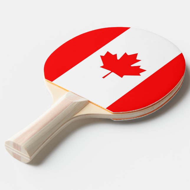Ping pong paddle with Flag of Canada (Front Angle)