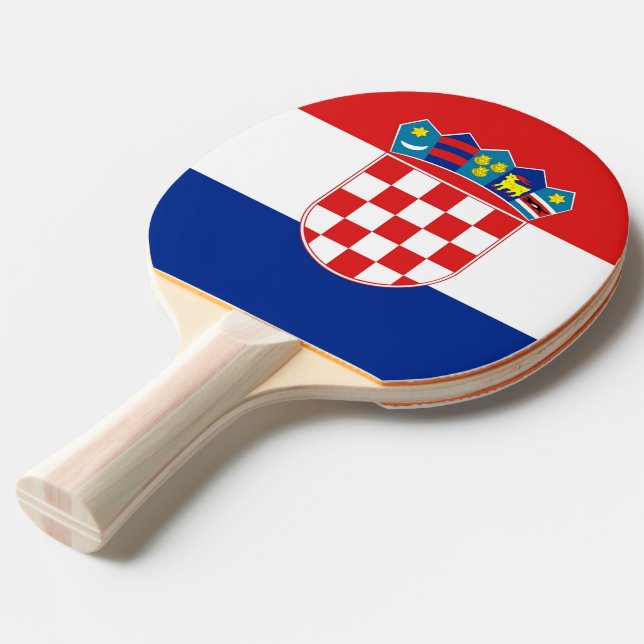 Ping pong paddle with Flag of Croatia (Front Angle)