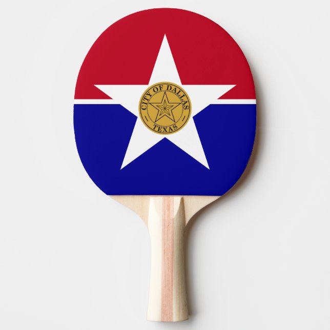 Ping pong paddle with Flag of Dallas (Front)