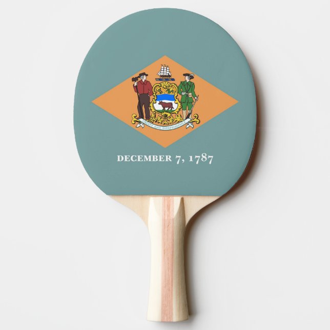 Ping pong paddle with Flag of Delaware, USA (Back)