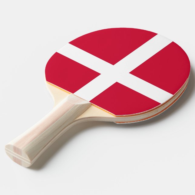 Ping pong paddle with Flag of Denmark (Front Angle)