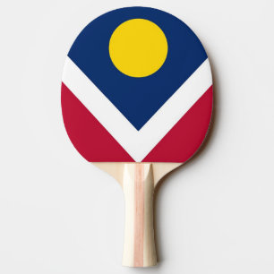 Ping pong paddle with Flag of Denver City, USA