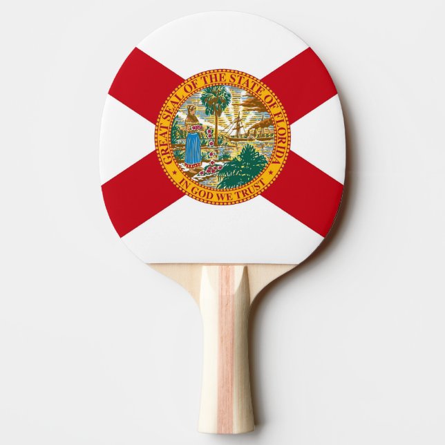 Ping pong paddle with Flag of Florida, USA (Back)