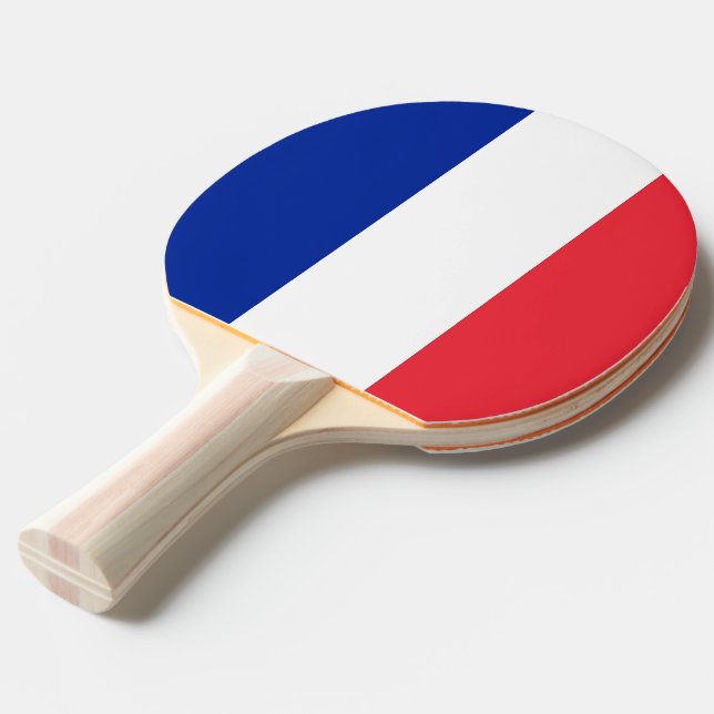 Ping pong paddle with Flag of France (Front Angle)