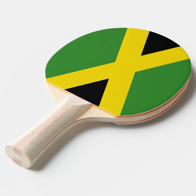 Ping pong paddle with Flag of Jamaica (Front Angle)