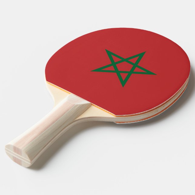Ping pong paddle with Flag of Morocco (Front Angle)