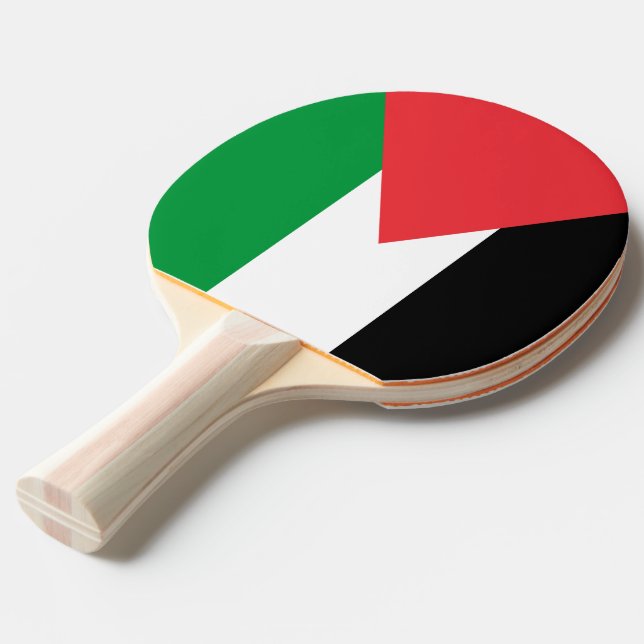 Ping pong paddle with Flag of Palestine (Front Angle)