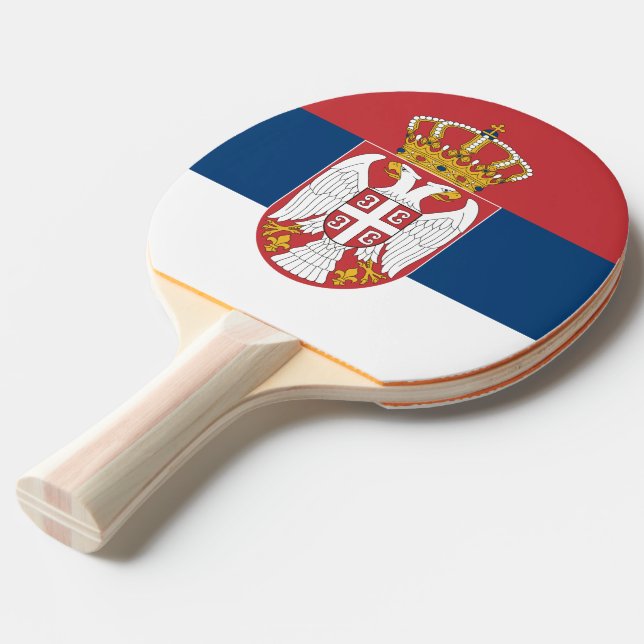 Ping pong paddle with Flag of Serbia (Front Angle)