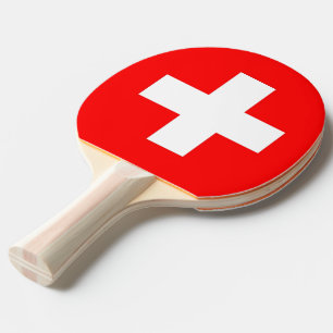 Ping pong paddle with Flag of Switzerland