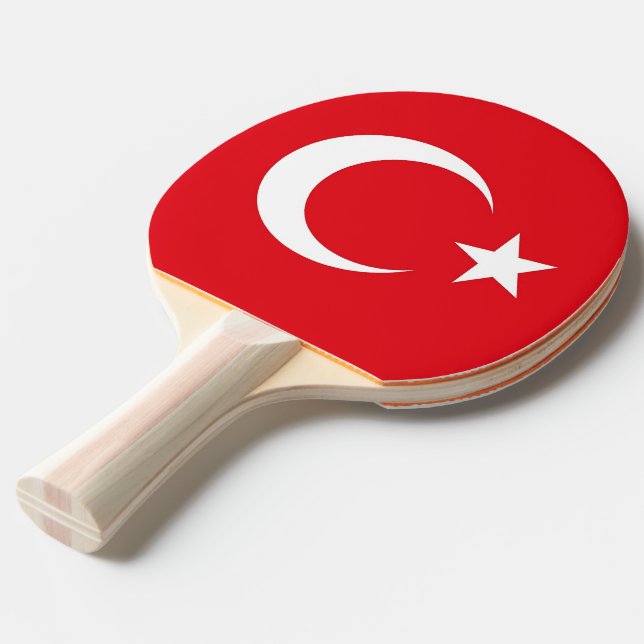 Ping pong paddle with Flag of Turkey (Front Angle)