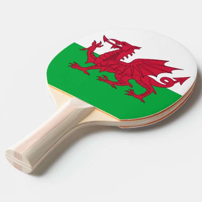Ping pong paddle with Flag of Wales (Front Angle)
