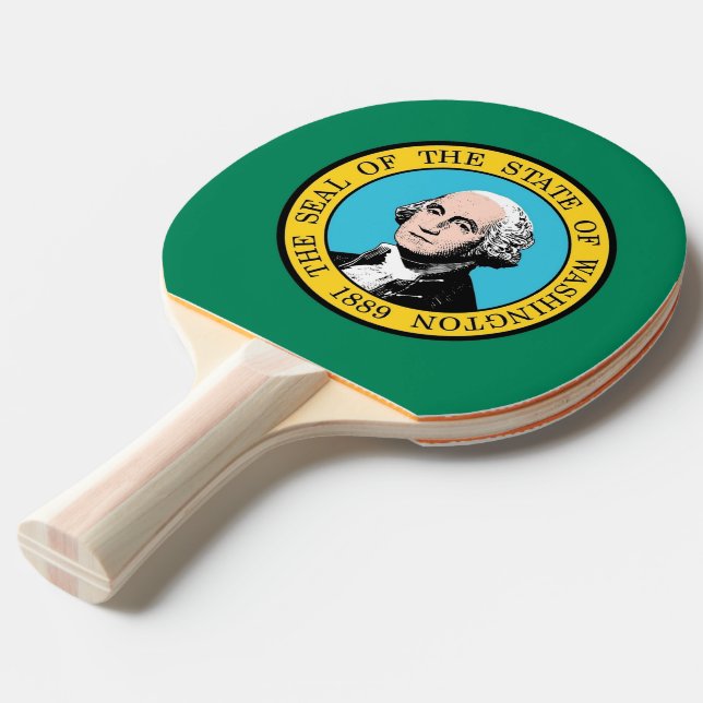 Ping pong paddle with Flag of Washington, USA (Front Angle)